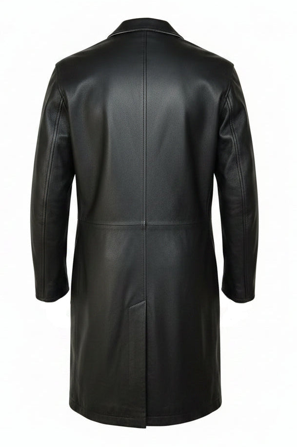 Kired ASTI Lambskin-Cashmere Reversible Overcoat — Black/ Light Grey