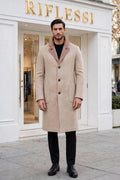 Kired by Kiton PARANA1 Cashmere Reversible Overcoat — Light Brown/ Beige