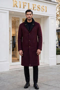 Kired by Kiton PARANA1 Cashmere Reversible Overcoat — Black/ Burgundy