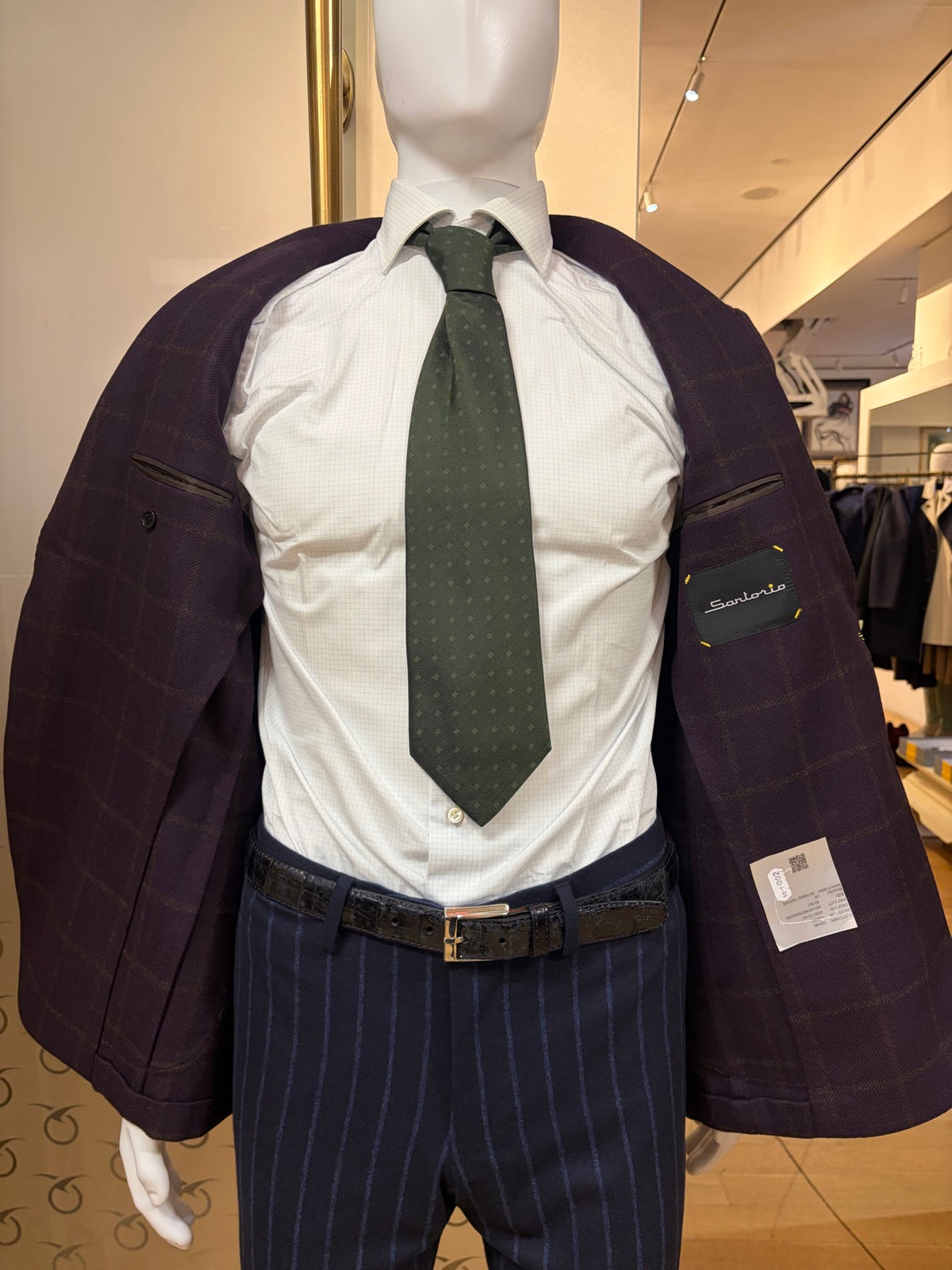 Sartorio purple cashmere jacket, unlined interior with Sartorio label