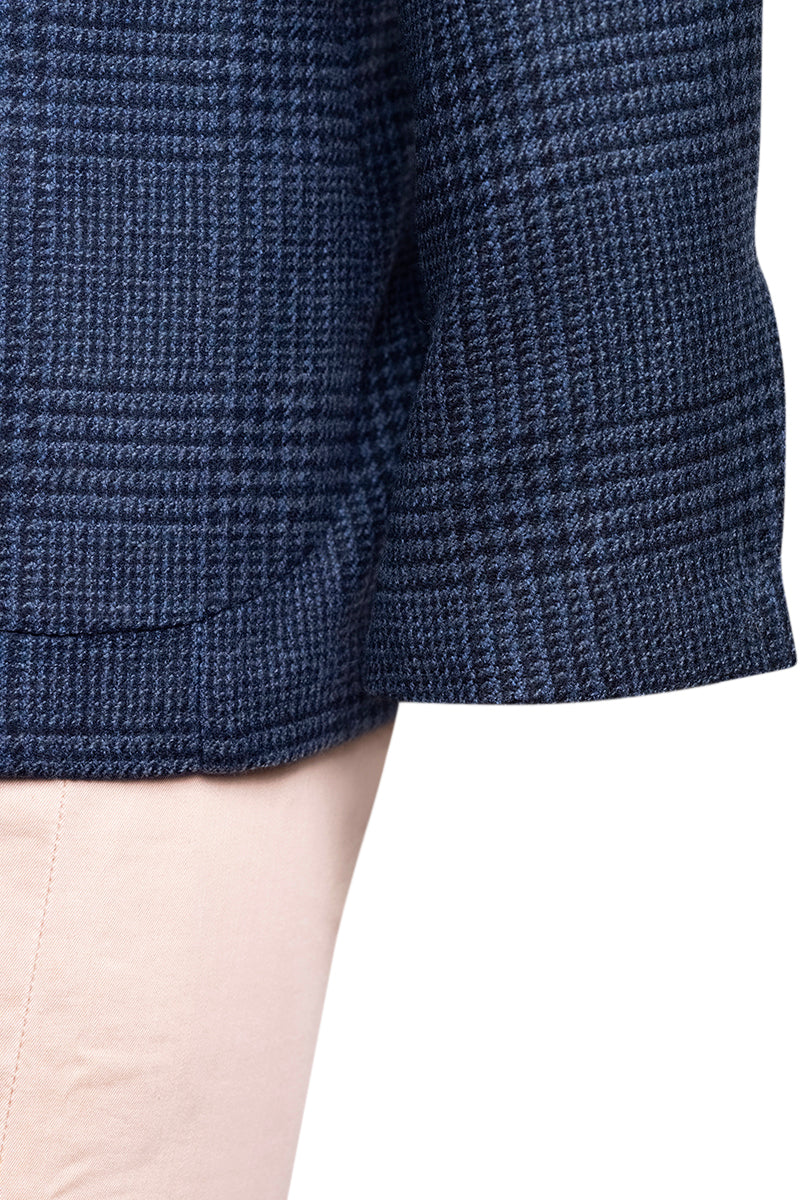 Sartorio Prince of Wales Wool-Cashmere Sport Jacket — Cobalt Blue