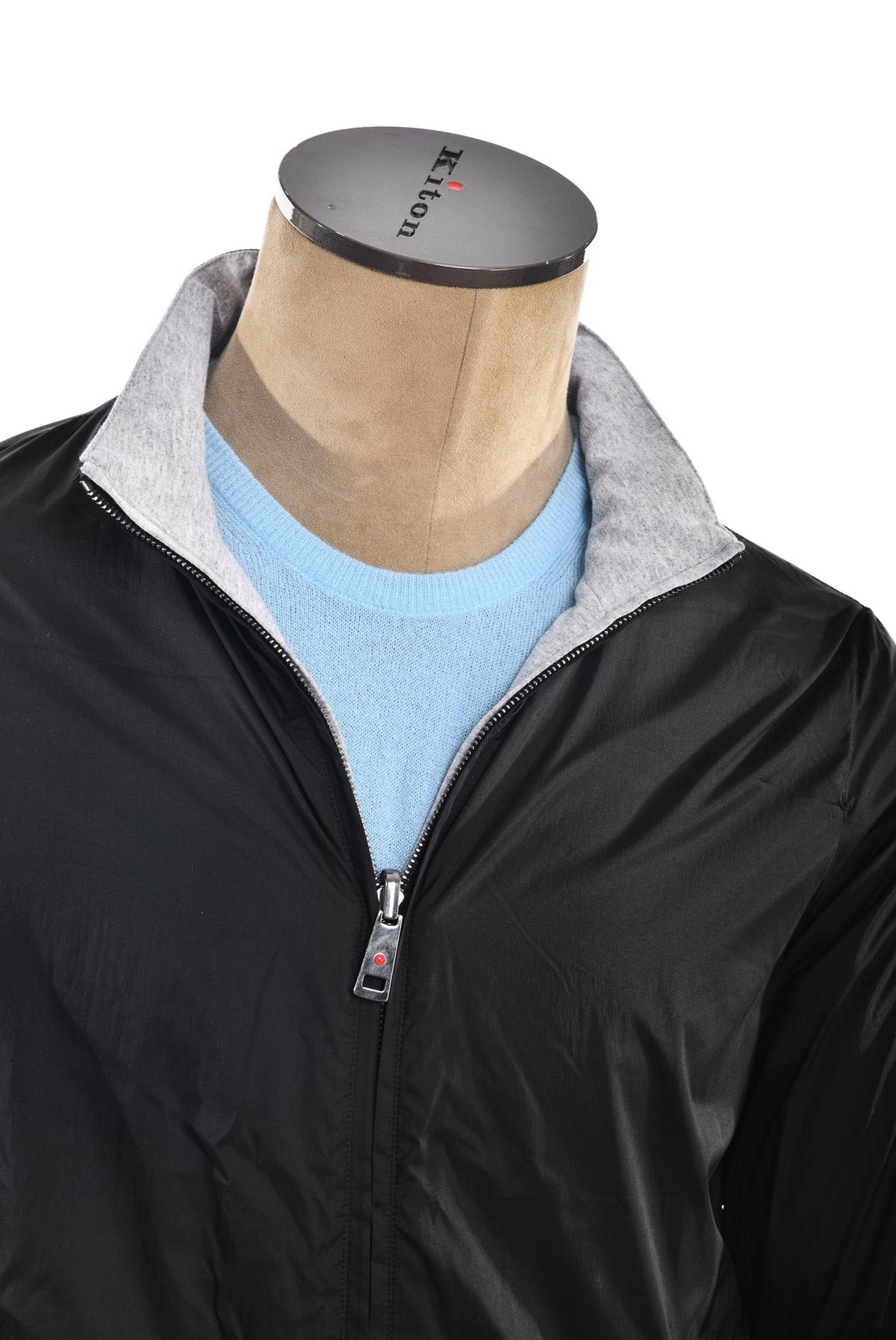 Kired Sam Nylon Zip-Up Reversible Jacket — Black/ Light Grey