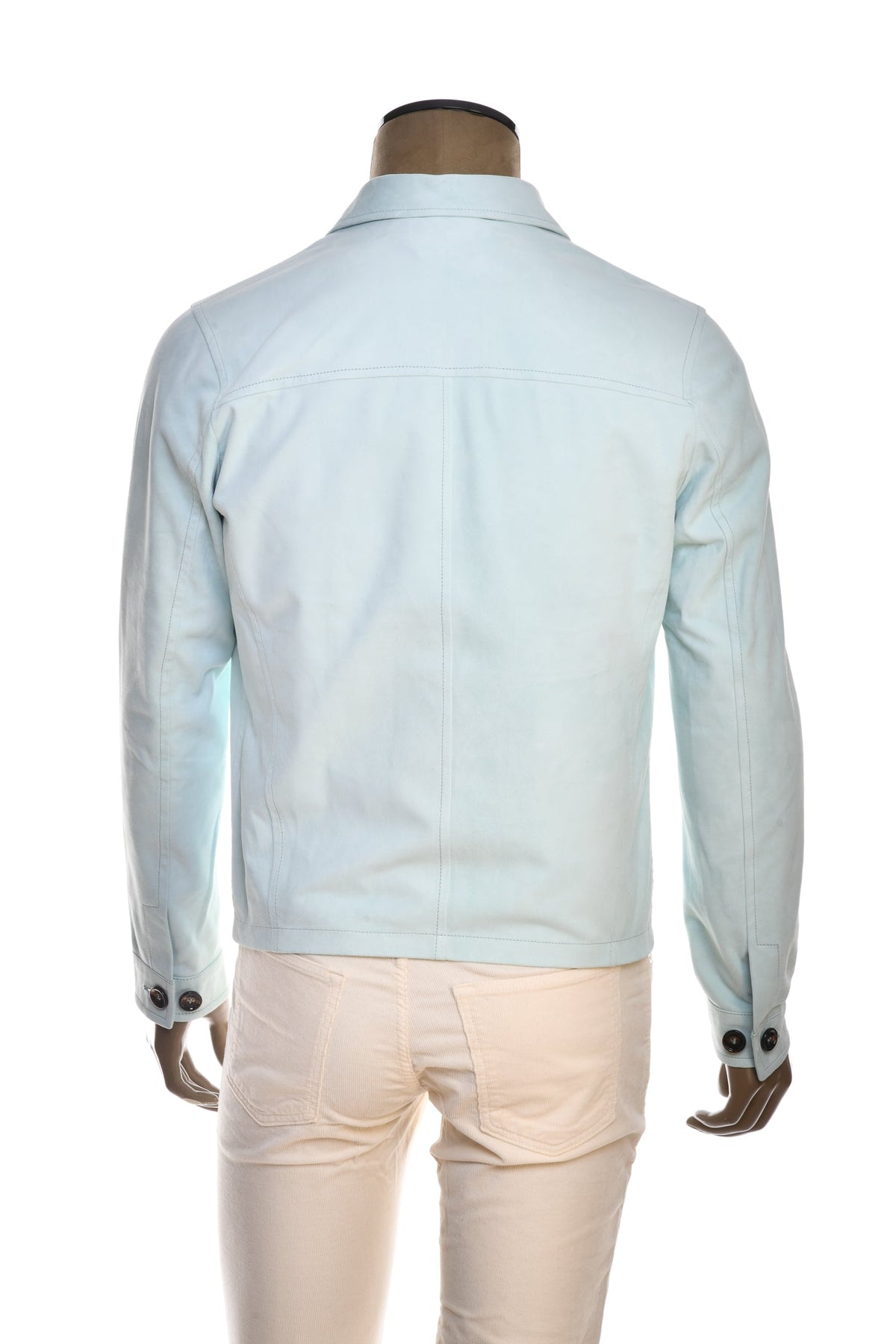 Kired Juan Lambskin Suede Zip-Up Jacket — Aquamarine