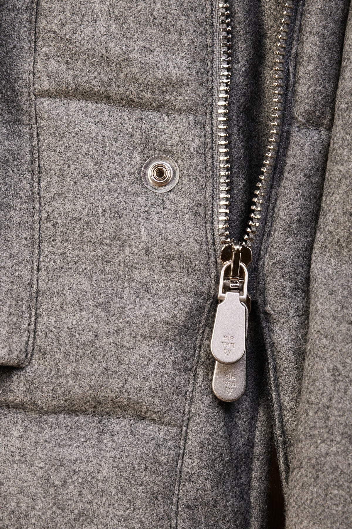 Eleventy Cotton-Wool Coat w/ Removable Coyote Fur Trim Hood