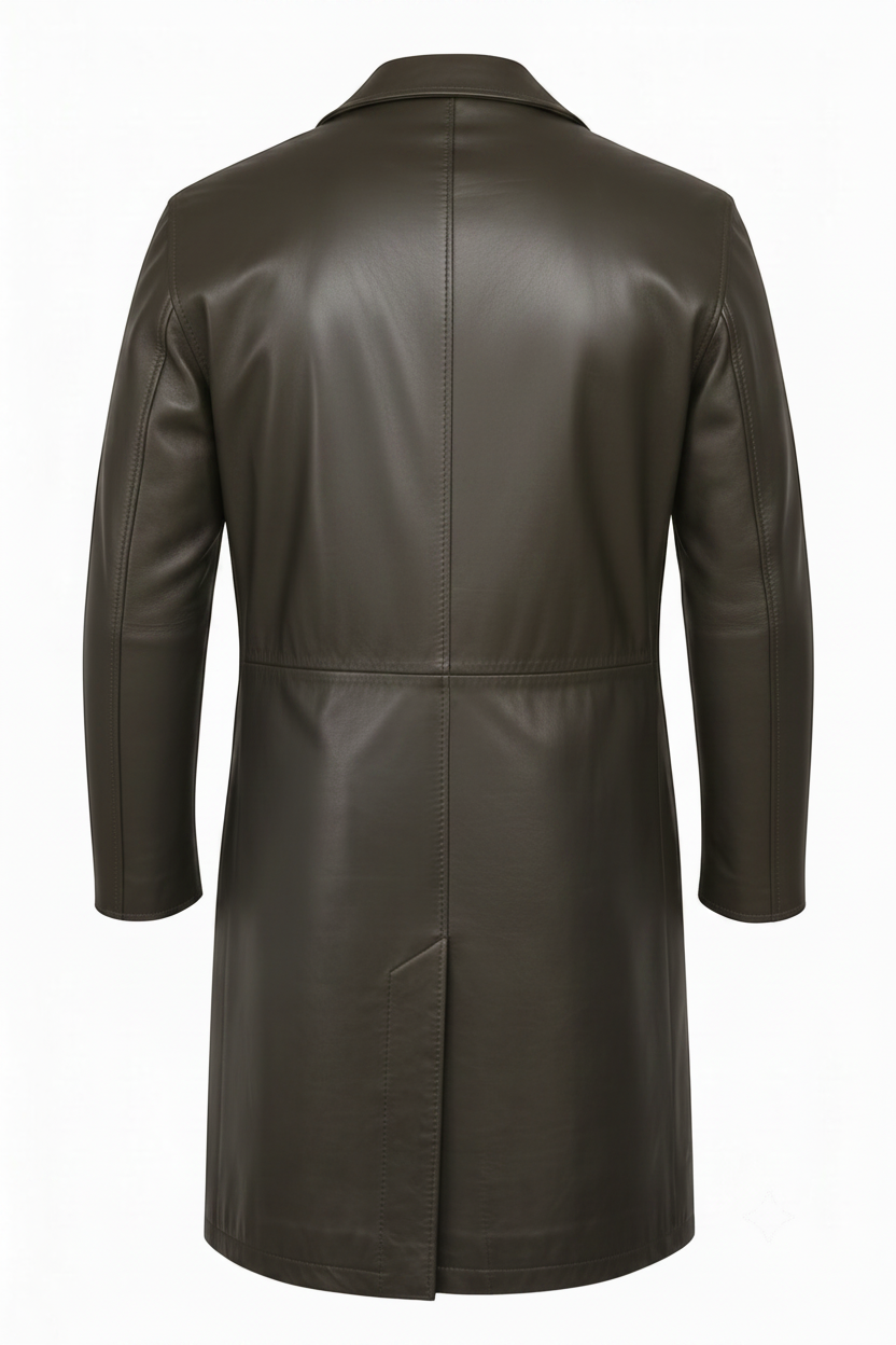 Kired ASTI Lambskin-Cashmere Reversible Overcoat — Forest Green/ Tan