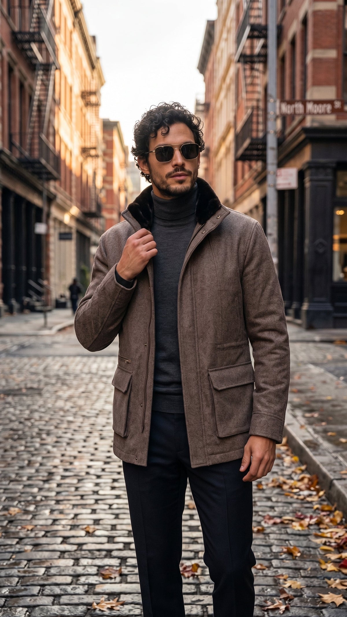 Kired by Kiton KONE Cashmere-Mink Fur Overcoat — Dark Grey