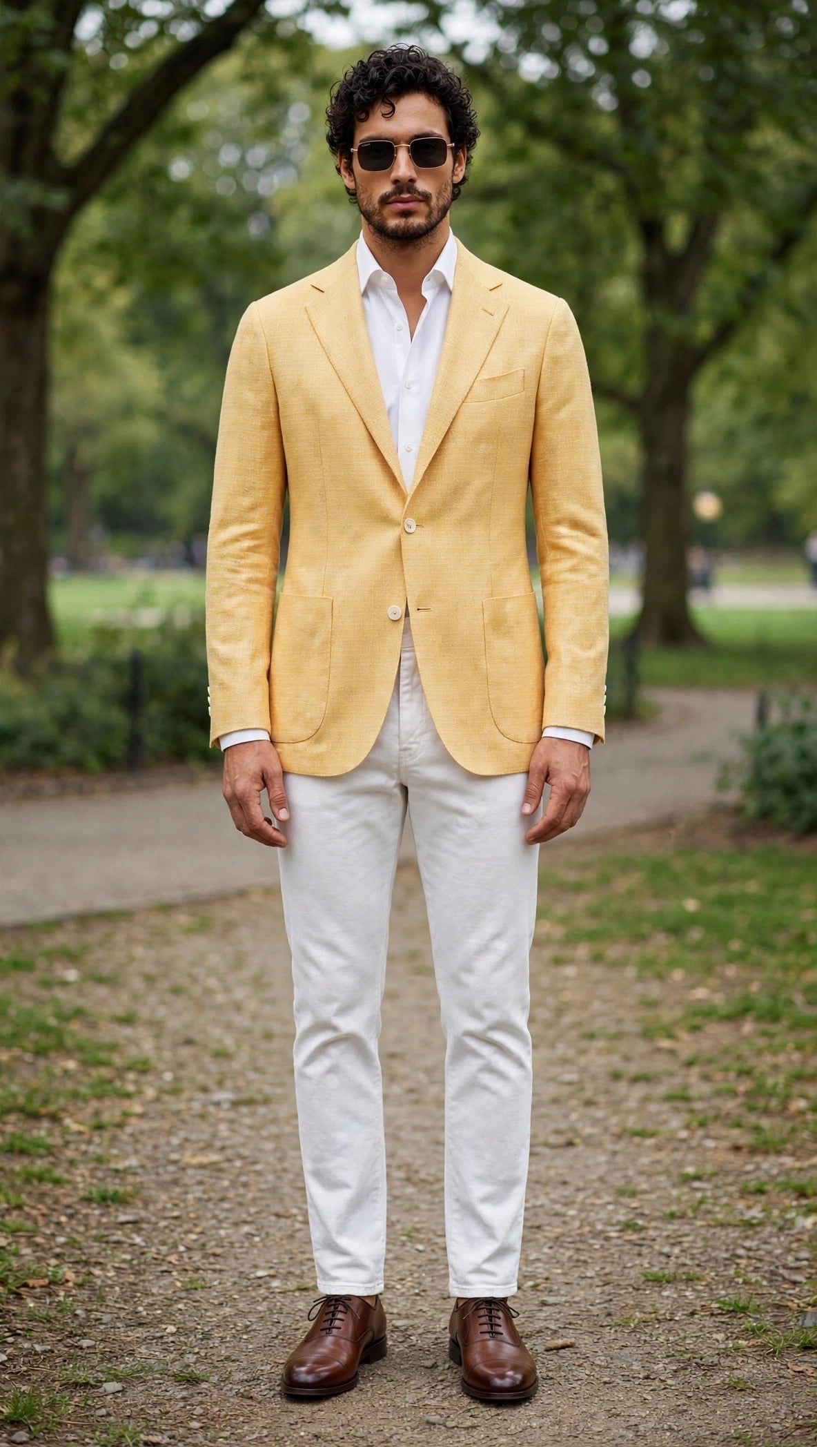 Sartorio Woven Cashmere Sport Jacket — Yellow