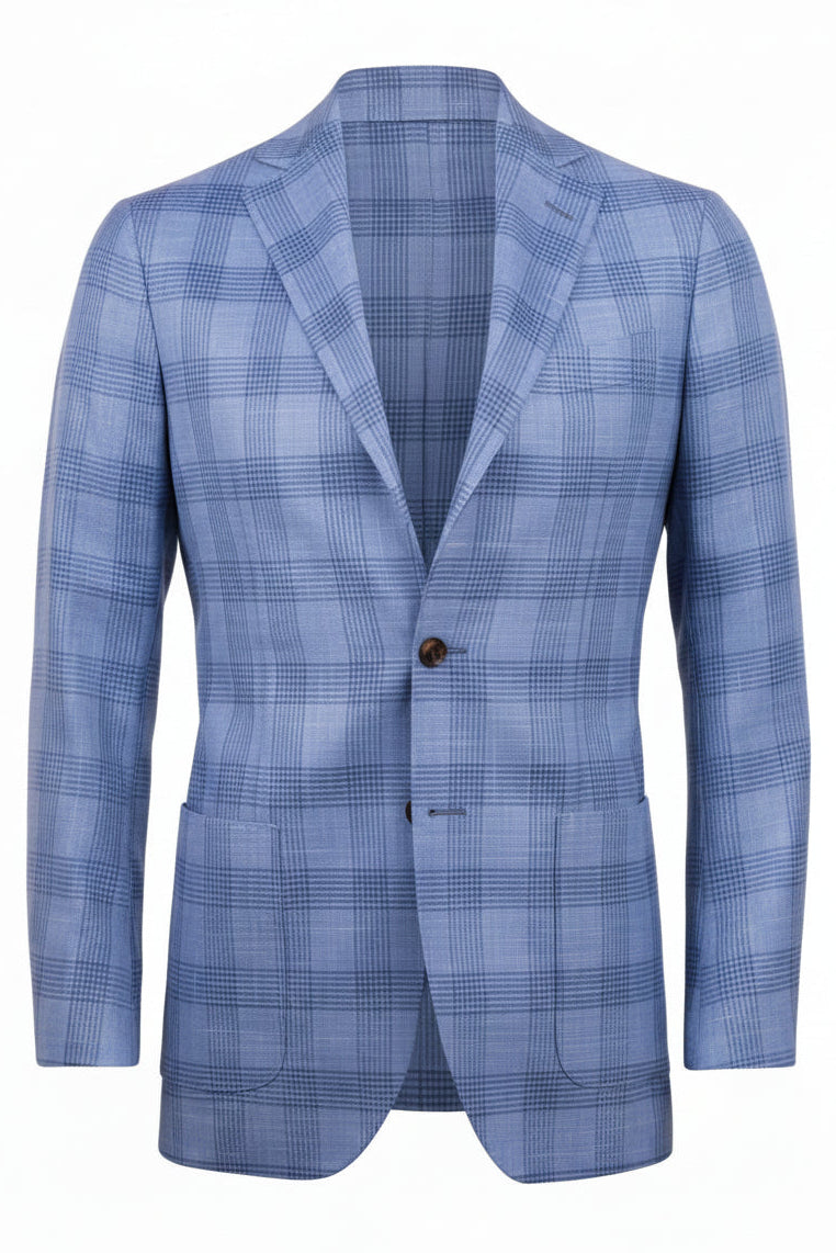Sartorio Virgin Wool-Silk Checked Sport Jacket