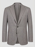 Sartorio Prince of Wales Virgin Wool Sport Jacket — Light Grey/ Pink