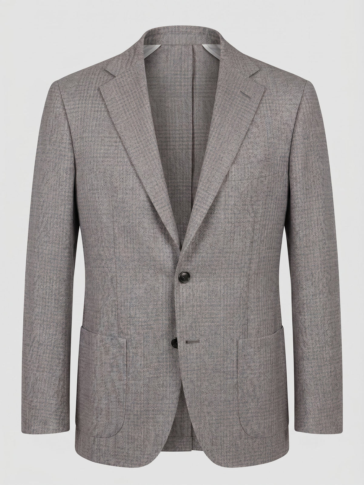 Sartorio Prince of Wales Virgin Wool Sport Jacket — Light Grey/ Pink