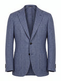 Sartorio Prince of Wales Cashmere Sport Jacket — Cornflower Blue/ Light Blue