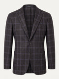 Sartorio Prince of Wales Cashmere Sport Jacket — Dark Brown/ Black