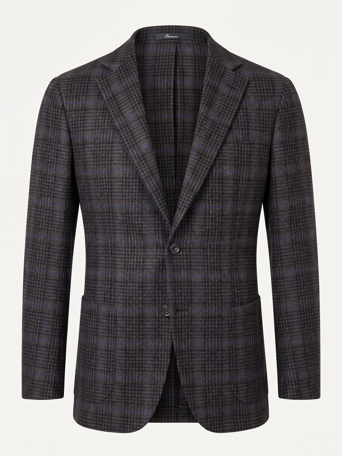 Sartorio Prince of Wales Cashmere Sport Jacket — Dark Brown/ Black