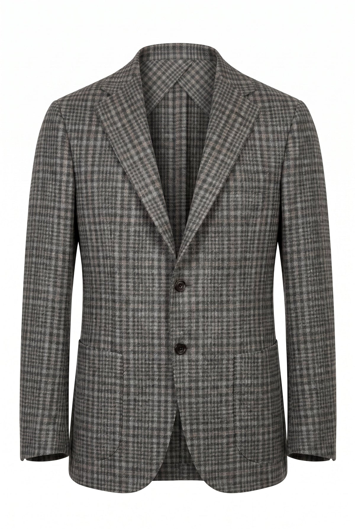 Sartorio Prince of Wales Cashmere Sport Jacket — Sage/ Light Grey