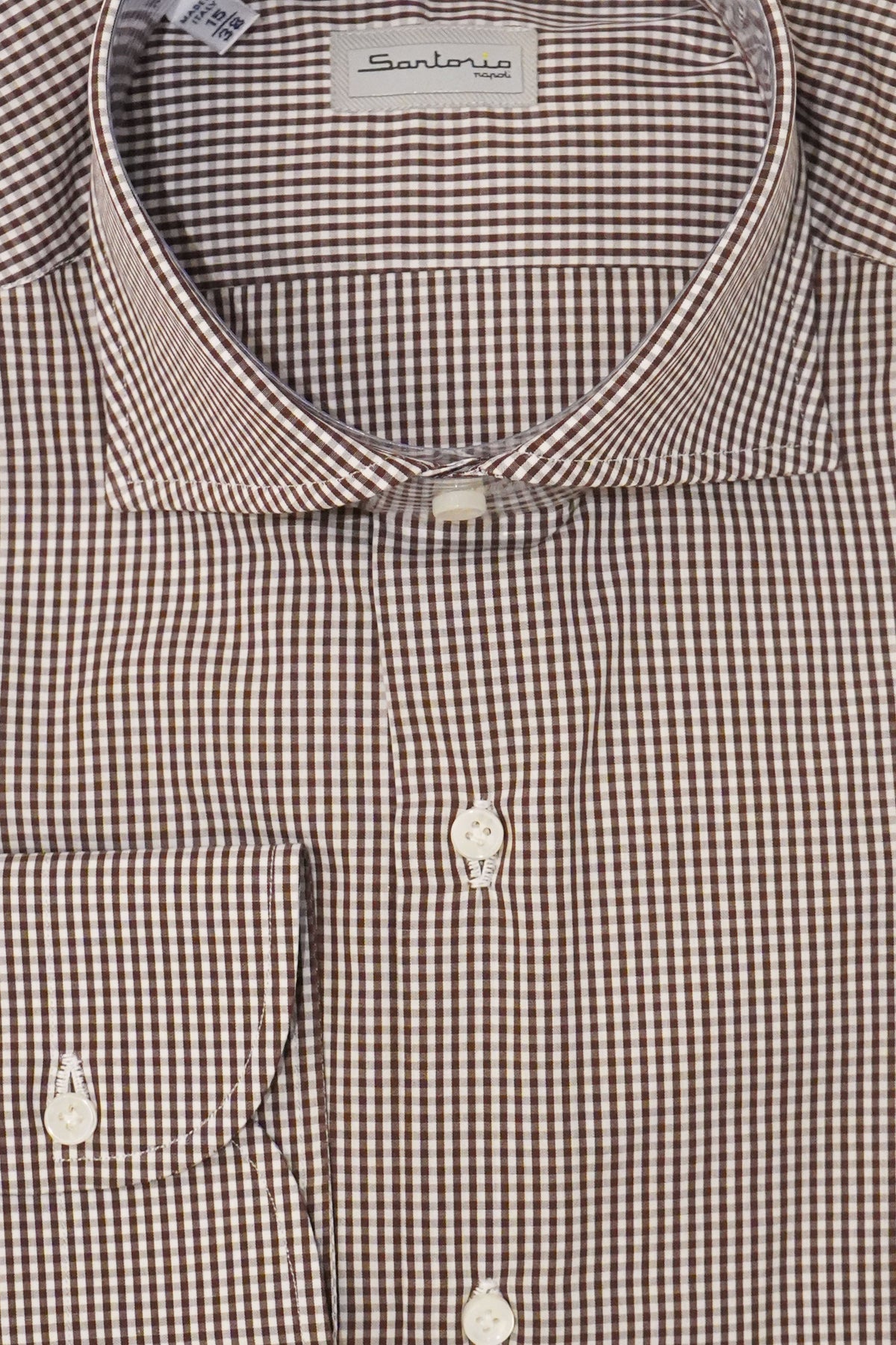 Sartorio Micro Gingham Cotton Dress Shirt
