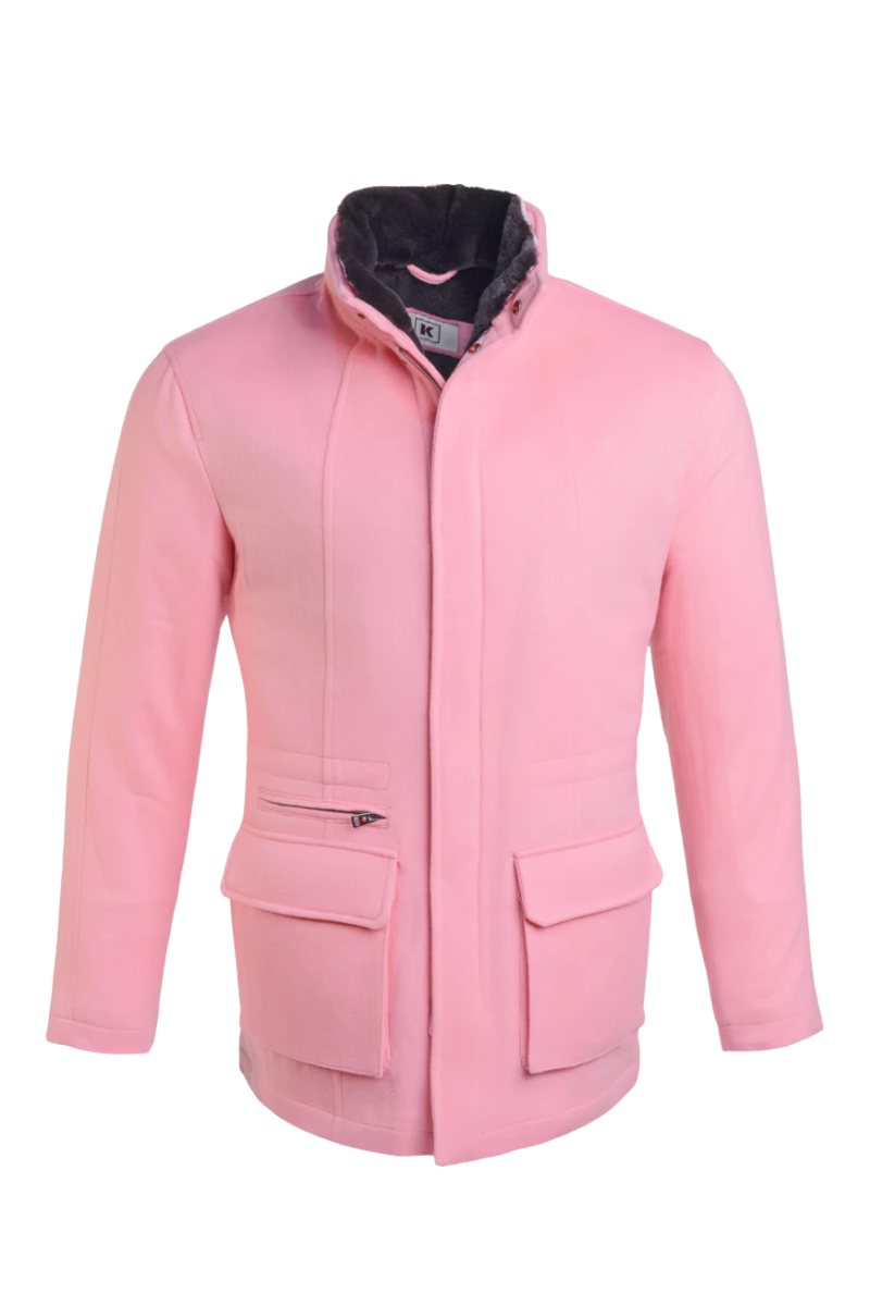 Kired by Kiton KONE Cashmere-Mink Fur Overcoat — Pink