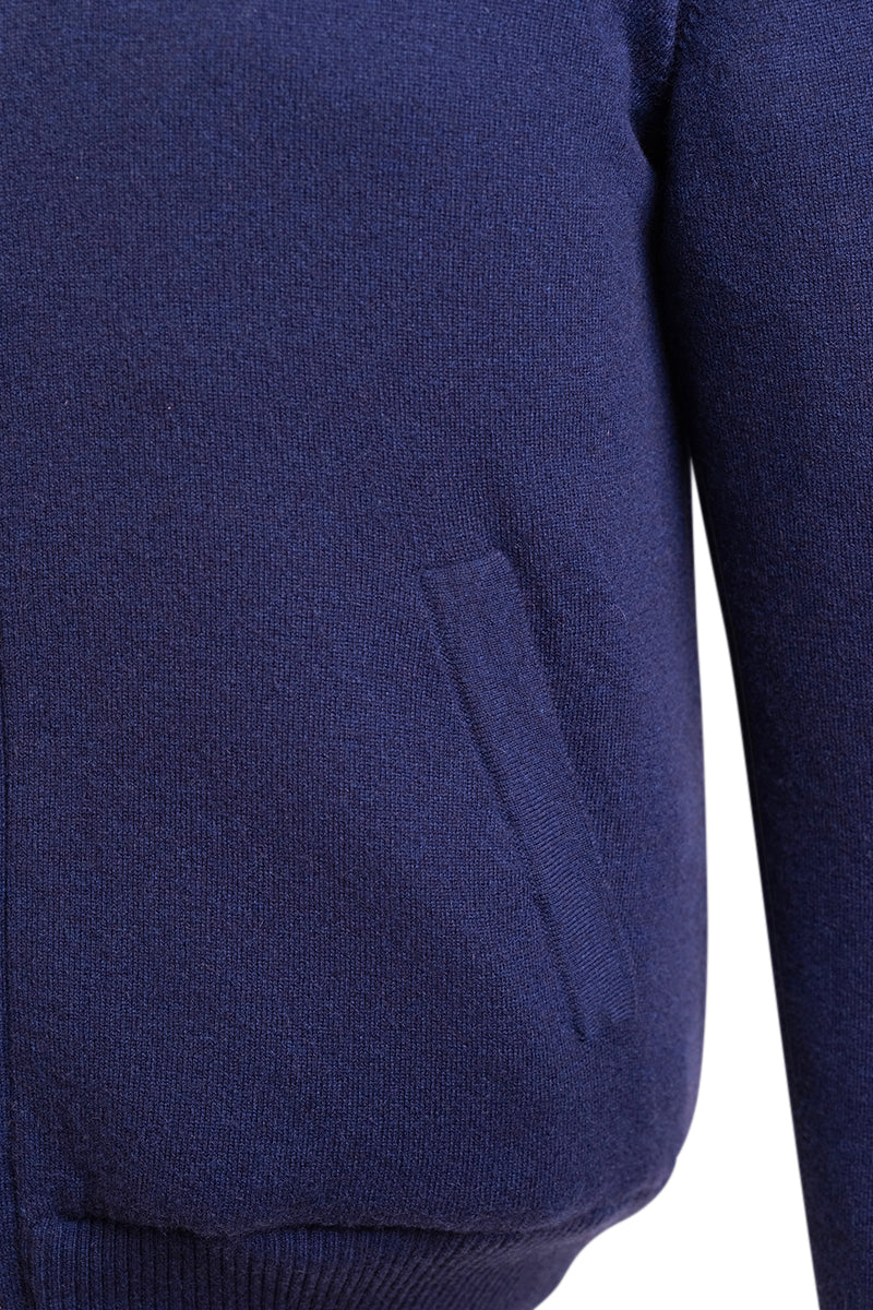 Sartorio Cashmere-Beaver Lined Bomber — Dark Blue