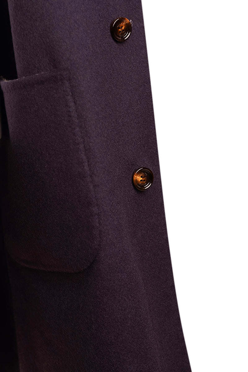Kired by Kiton PARANA1 Cashmere Reversible Overcoat — Dark Grey/ Blue