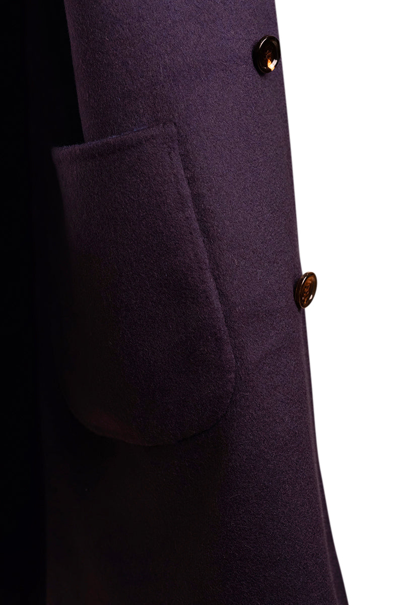 Kired by Kiton PARANA1 Cashmere Reversible Overcoat — Dark Grey/ Blue