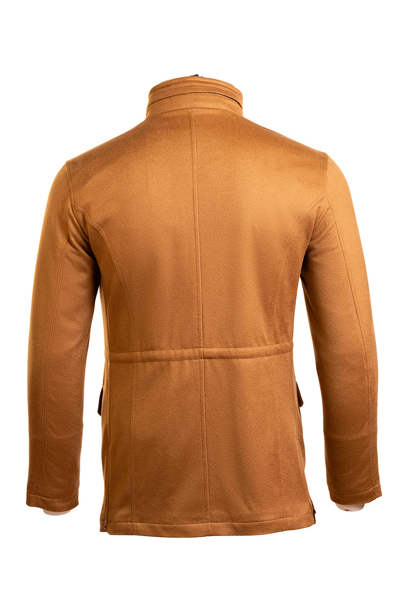 Kired by Kiton KONE Cashmere-Mink Fur Overcoat — Light Brown