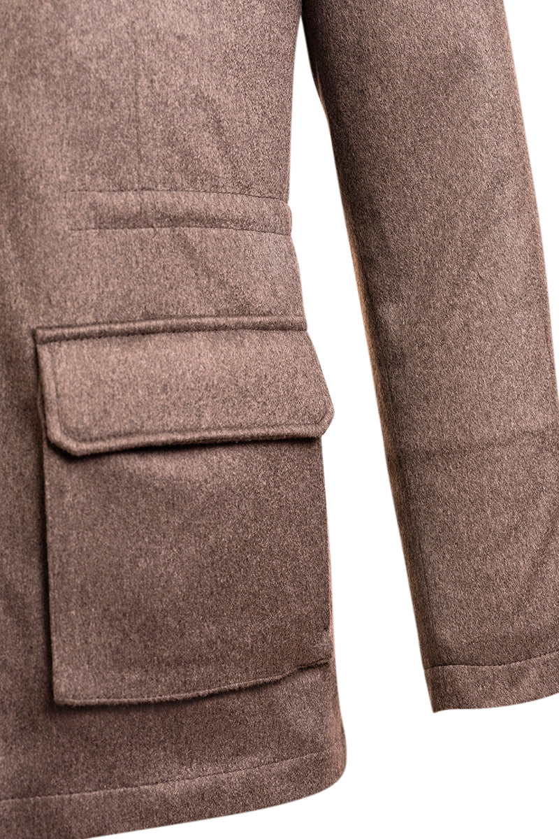 Kired by Kiton KONE Cashmere-Mink Fur Overcoat — Dark Grey