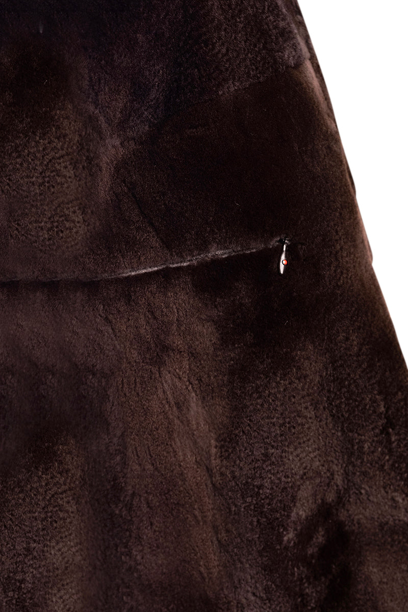 Kired by Kiton KONE Cashmere-Mink Fur Overcoat — Dark Grey