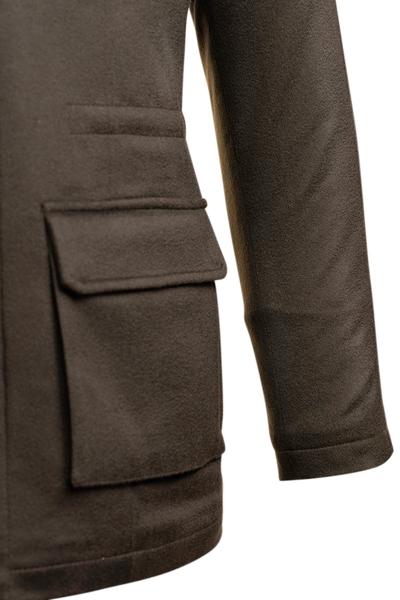 Kired by Kiton KONE Cashmere-Mink Fur Overcoat — Forest Green
