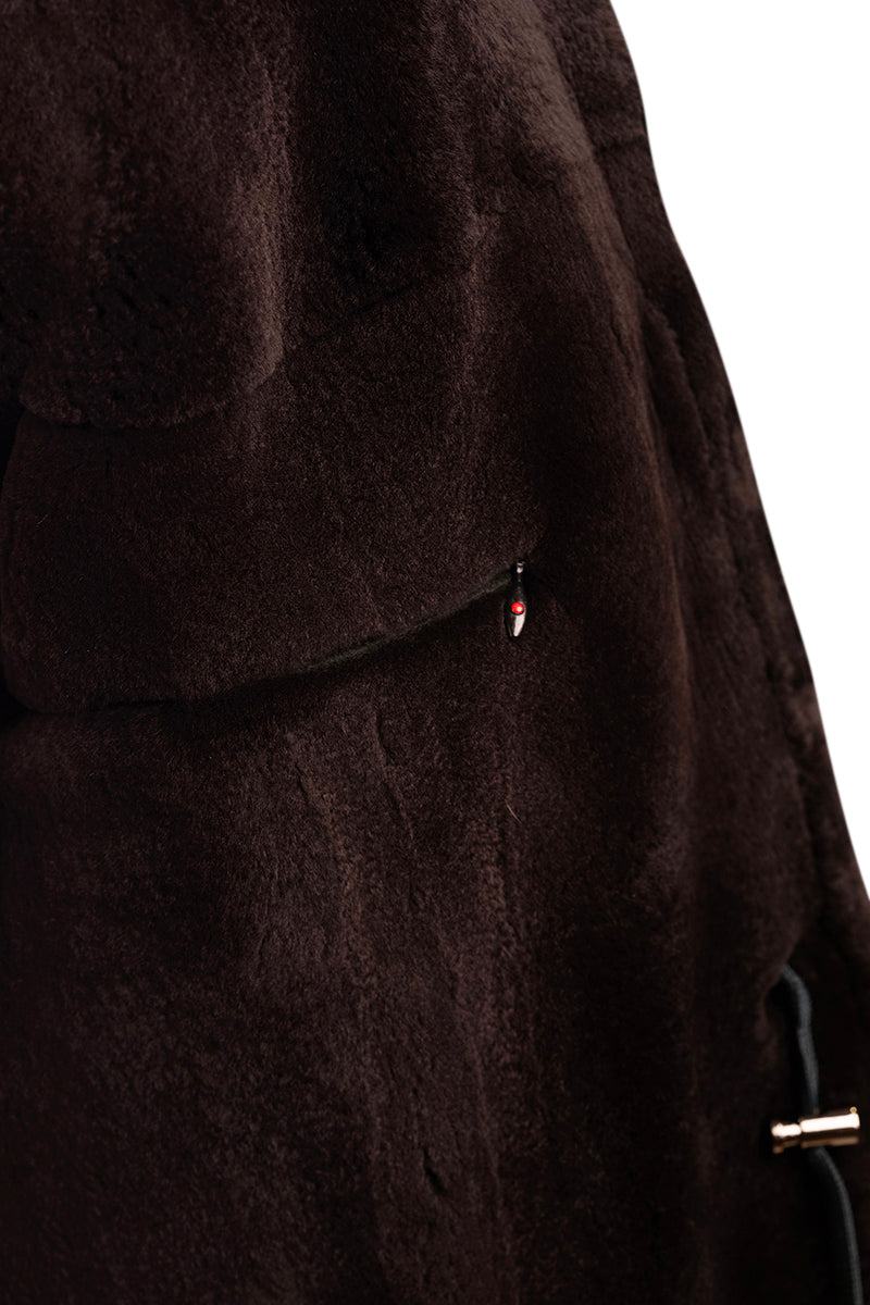 Kired by Kiton KONE Cashmere-Mink Fur Overcoat — Forest Green
