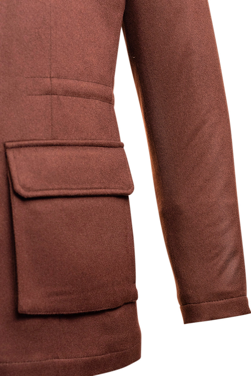 Kired by Kiton KONE Cashmere-Mink Fur Overcoat — Brown