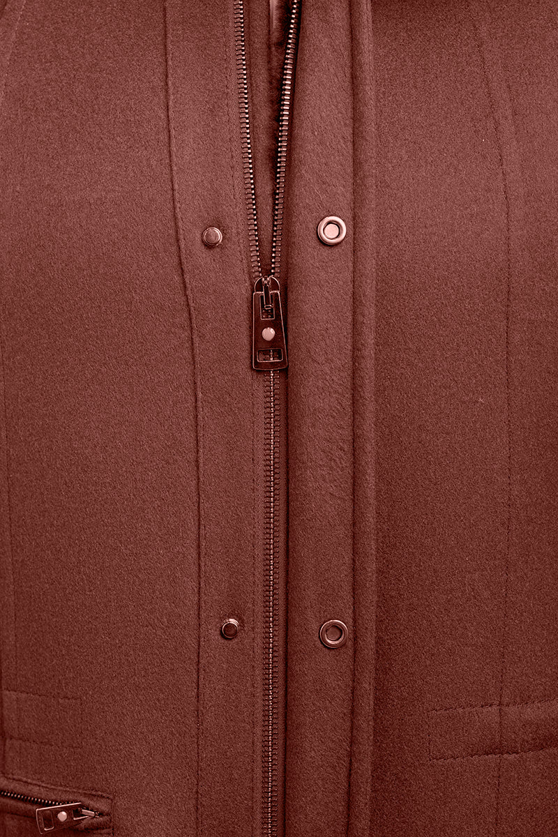 Kired by Kiton KONE Cashmere-Mink Fur Overcoat — Brown