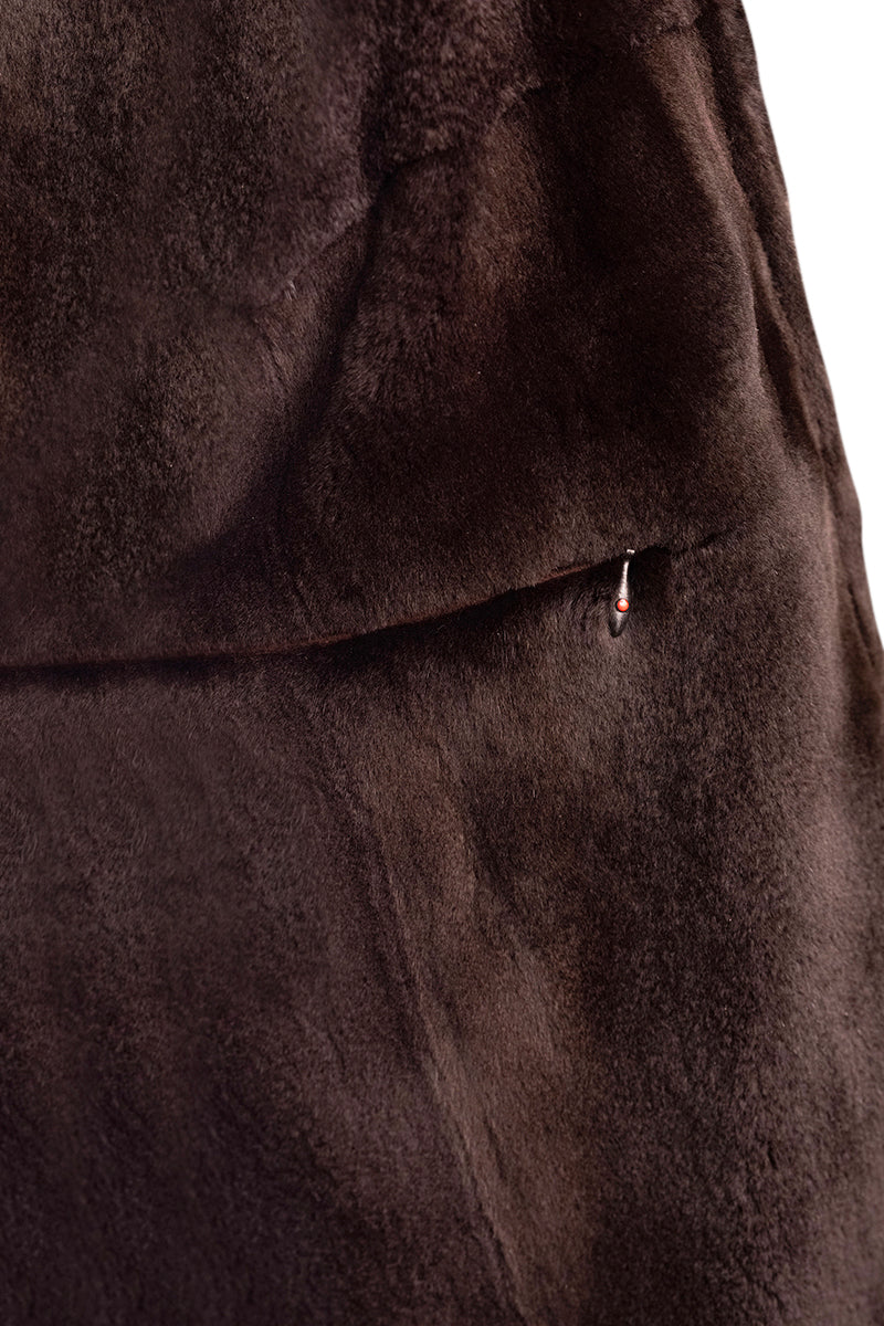 Kired by Kiton KONE Cashmere-Mink Fur Overcoat — Brown