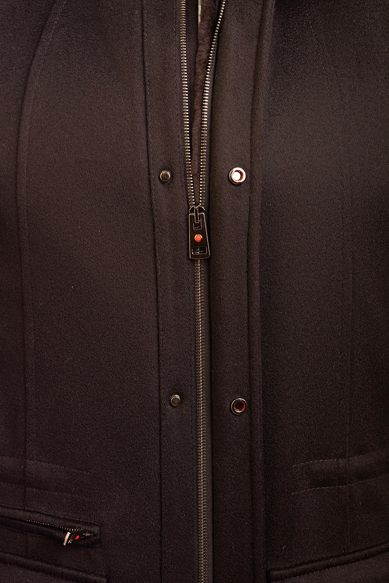 Kired by Kiton KONE Cashmere-Mink Fur Overcoat — Black