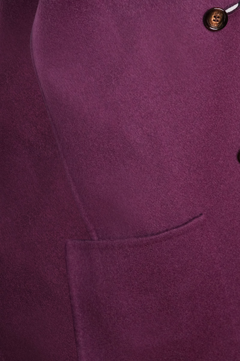 Kired by Kiton PARANA1 Cashmere Reversible Overcoat — Black/ Burgundy