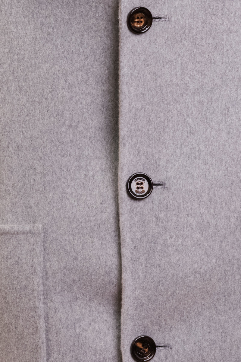 Kired by Kiton PARANA1 Cashmere Reversible Overcoat — Light Grey/ Beige