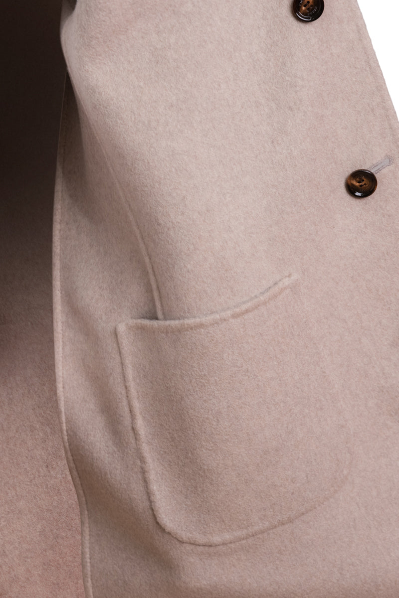 Kired by Kiton PARANA1 Cashmere Reversible Overcoat — Light Grey/ Beige