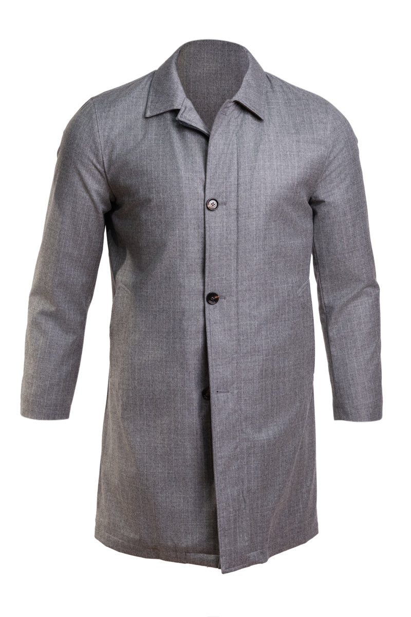 Kired Kata Pinstriped Virgin Wool Overcoat