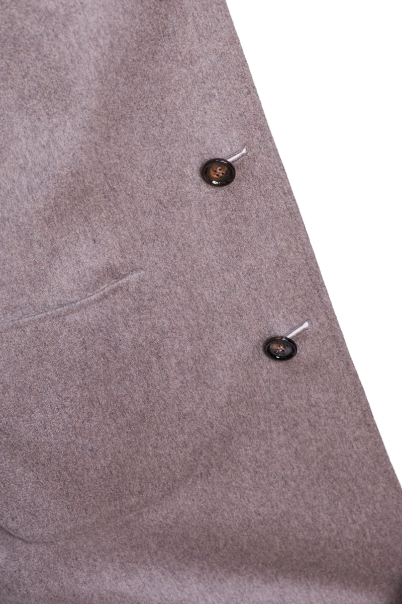 Kired by Kiton PARANA1 Cashmere Reversible Overcoat — Grey/ Beige