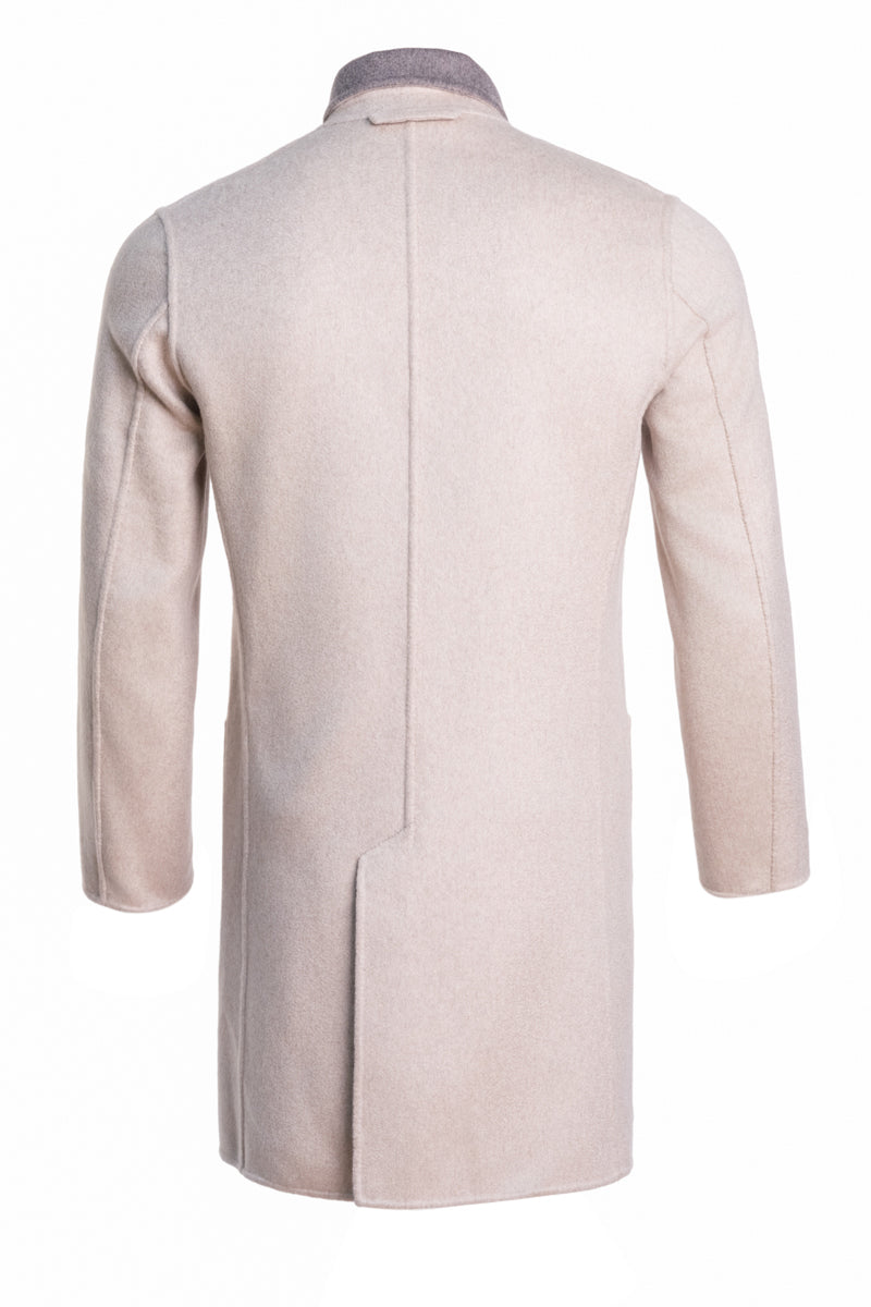 Kired by Kiton PARANA1 Cashmere Reversible Overcoat — Grey/ Beige