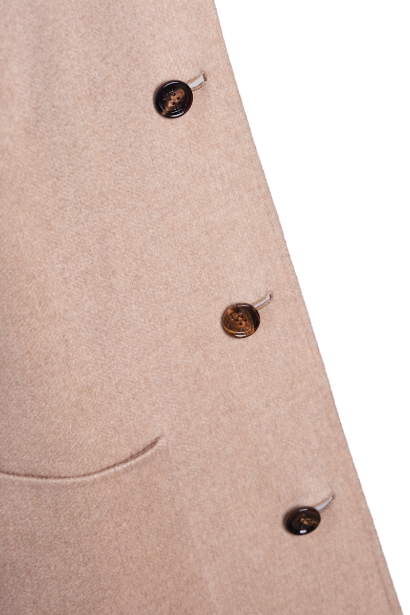 Kired by Kiton PARANA1 Cashmere Reversible Overcoat — Light Brown/ Beige