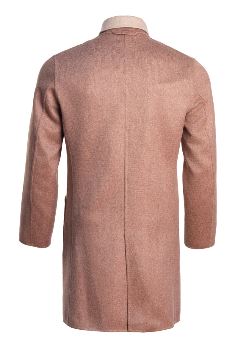 Kired by Kiton PARANA1 Cashmere Reversible Overcoat — Light Brown/ Beige