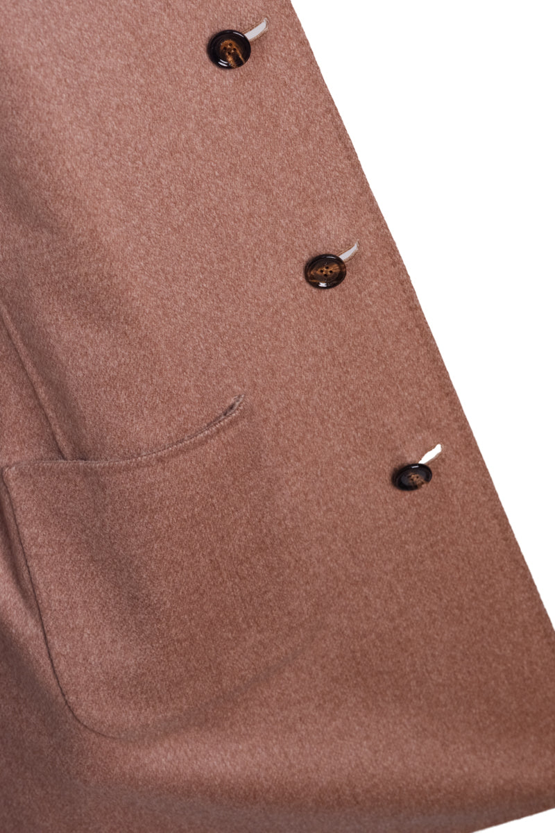 Kired by Kiton PARANA1 Cashmere Reversible Overcoat — Light Brown/ Beige
