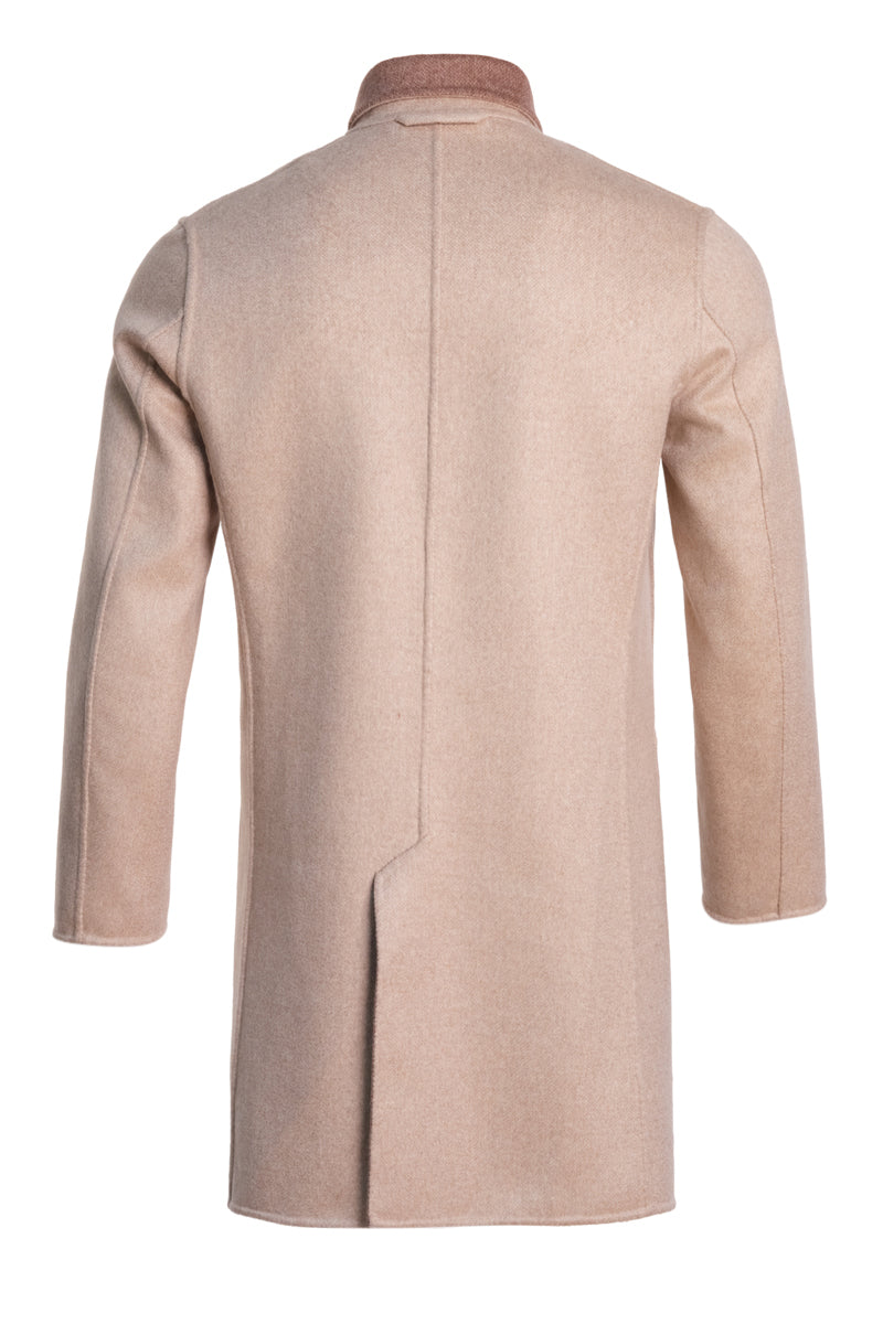 Kired by Kiton PARANA1 Cashmere Reversible Overcoat — Light Brown/ Beige
