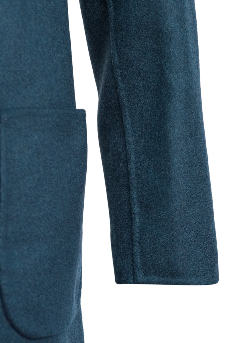 Kired by Kiton PARANA1 Cashmere Reversible Overcoat — Forest Green/ Midnight Blue