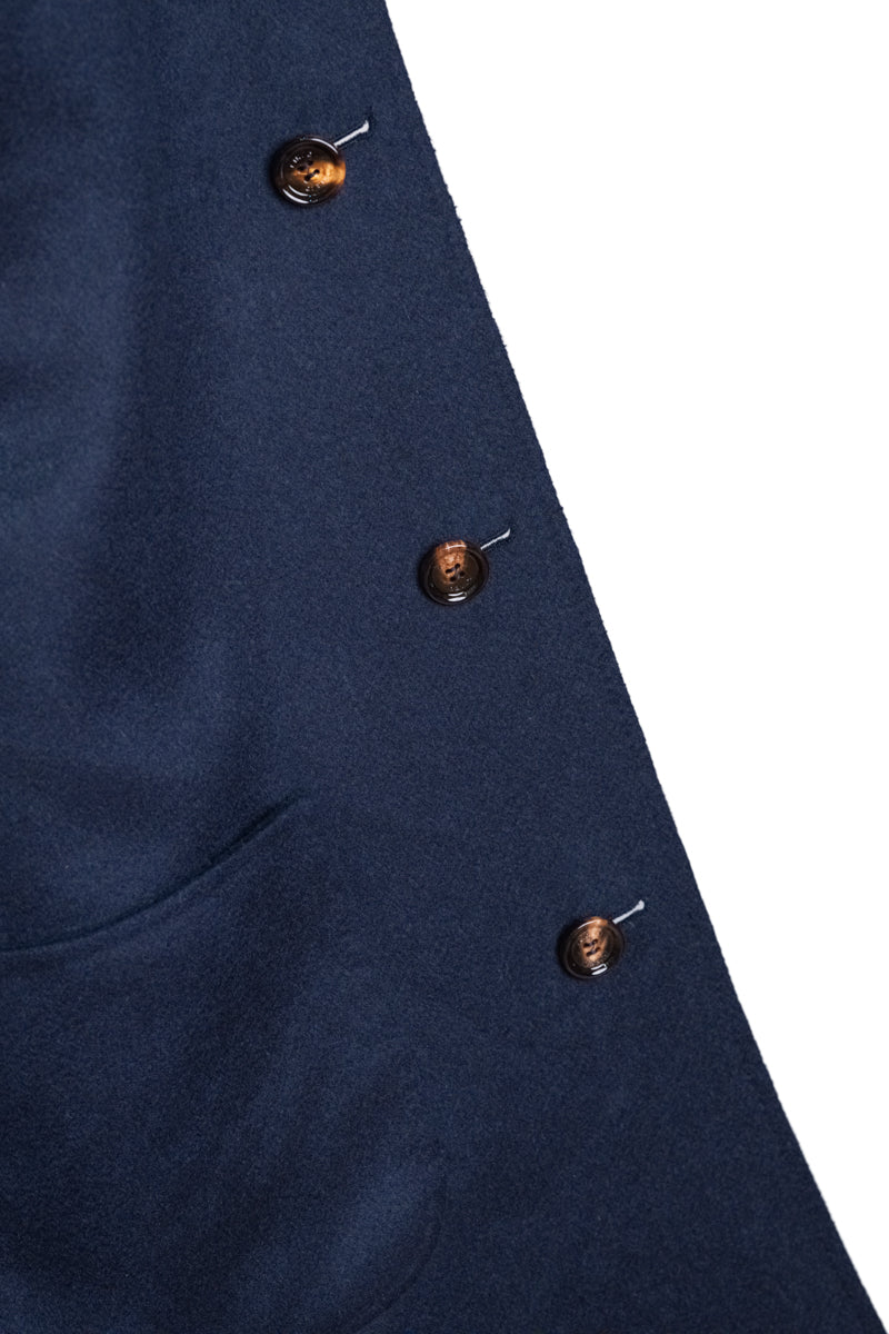 Kired by Kiton PARANA1 Cashmere Reversible Overcoat — Forest Green/ Midnight Blue