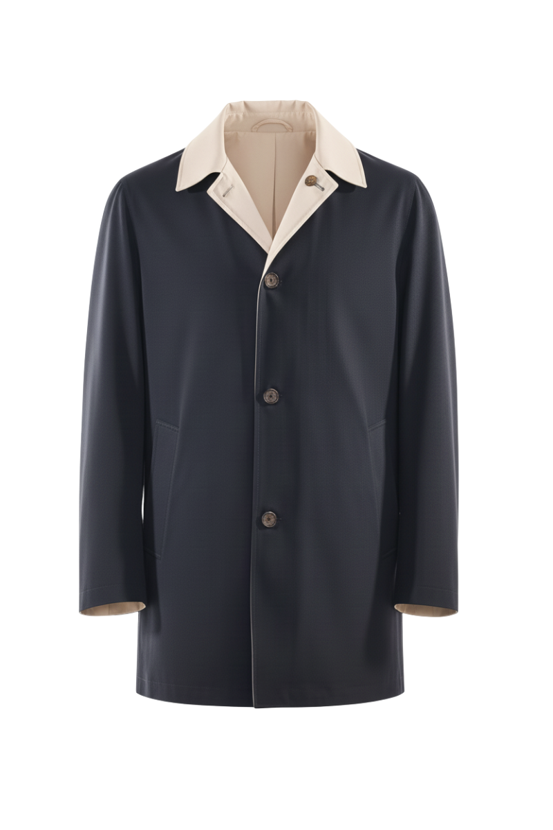Kired by Kiton Ben Nylon Reversible Raincoat
