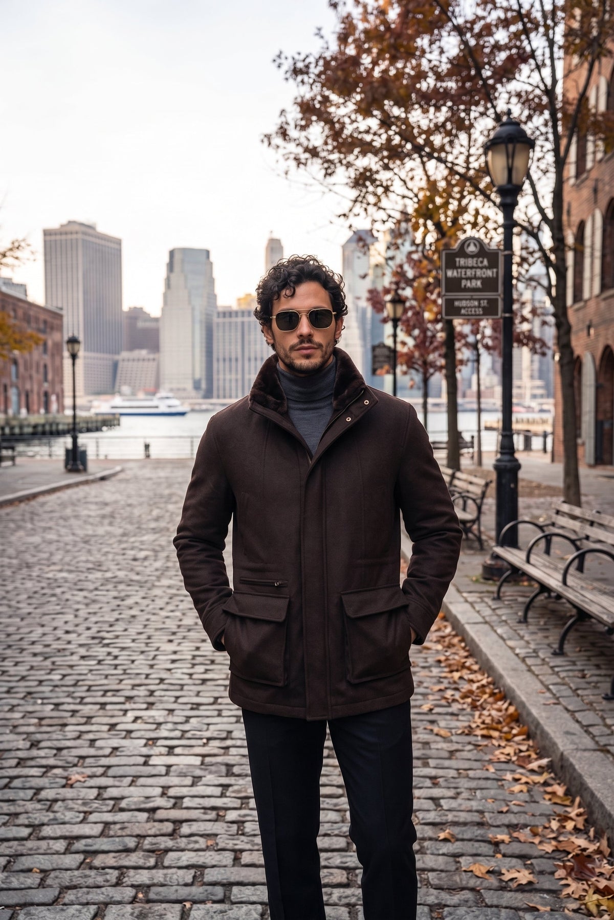 Kired by Kiton KONE Cashmere-Mink Fur Overcoat — Black