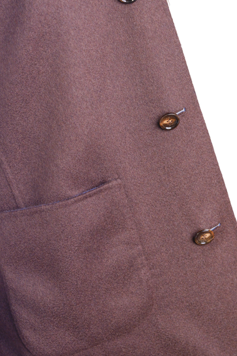 Kired by Kiton PARANA1 Cashmere Reversible Overcoat — Brown/ Blue