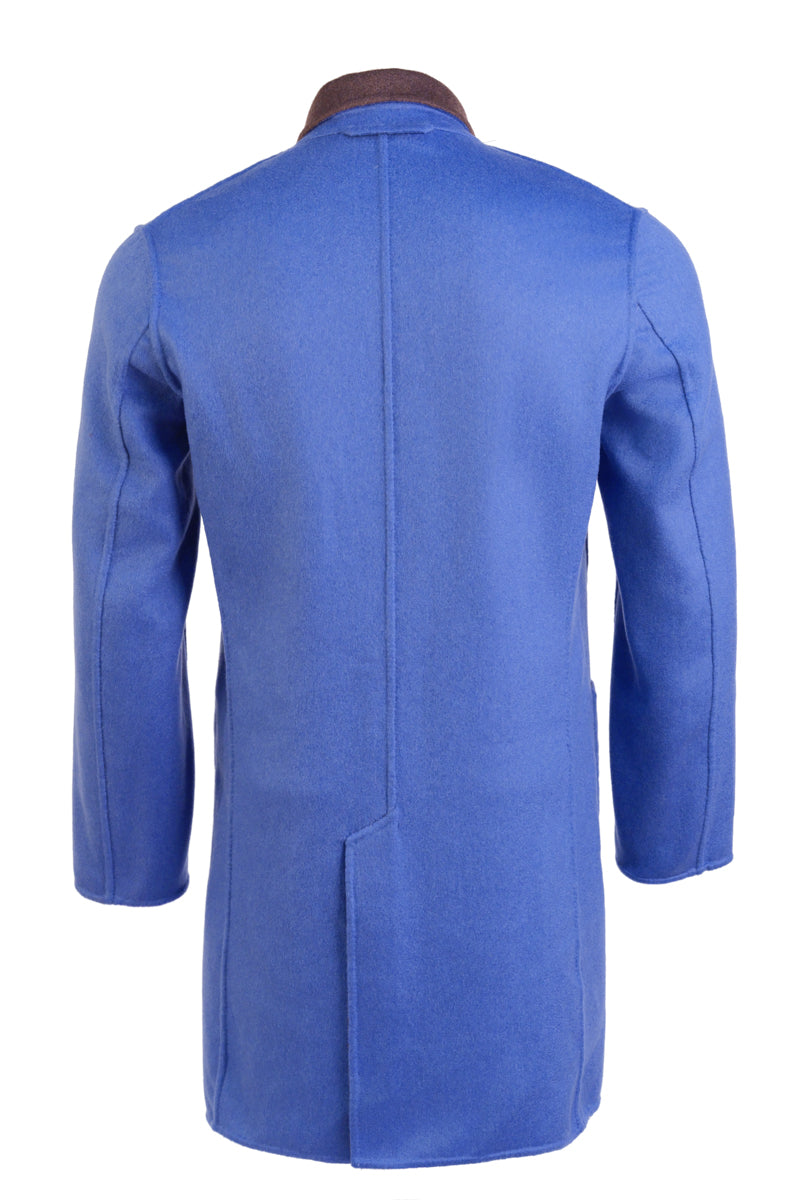 Kired by Kiton PARANA1 Cashmere Reversible Overcoat — Brown/ Blue