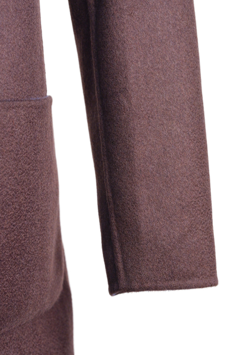 Kired by Kiton PARANA1 Cashmere Reversible Overcoat — Brown/ Blue
