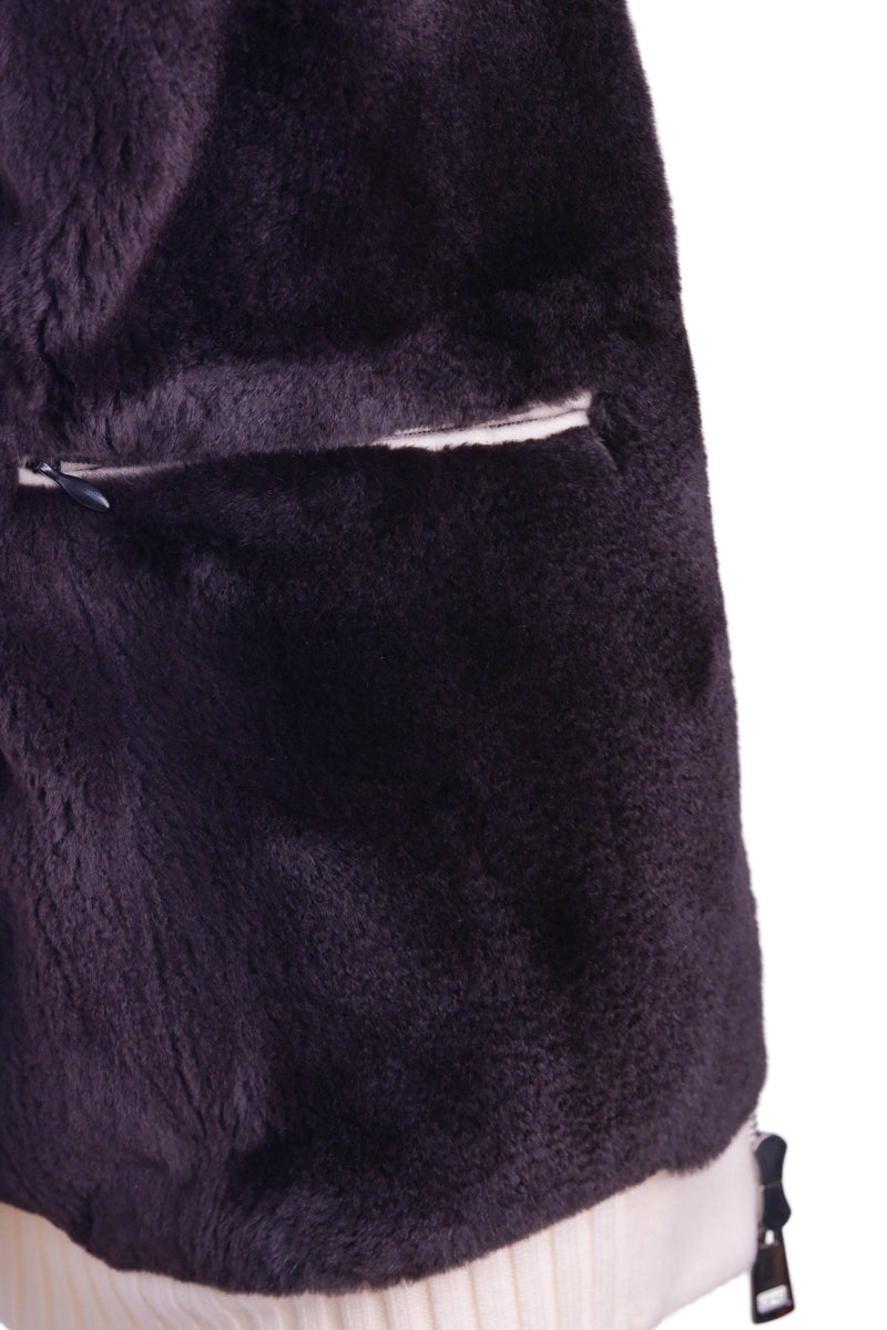 Kired by Kiton SABA Cashmere Beaver Fur Lined Bomber — Ivory